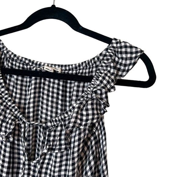 Billabong Peaches Kiss Gingham Off Shoulders Crop Top - Picture 8 of 12